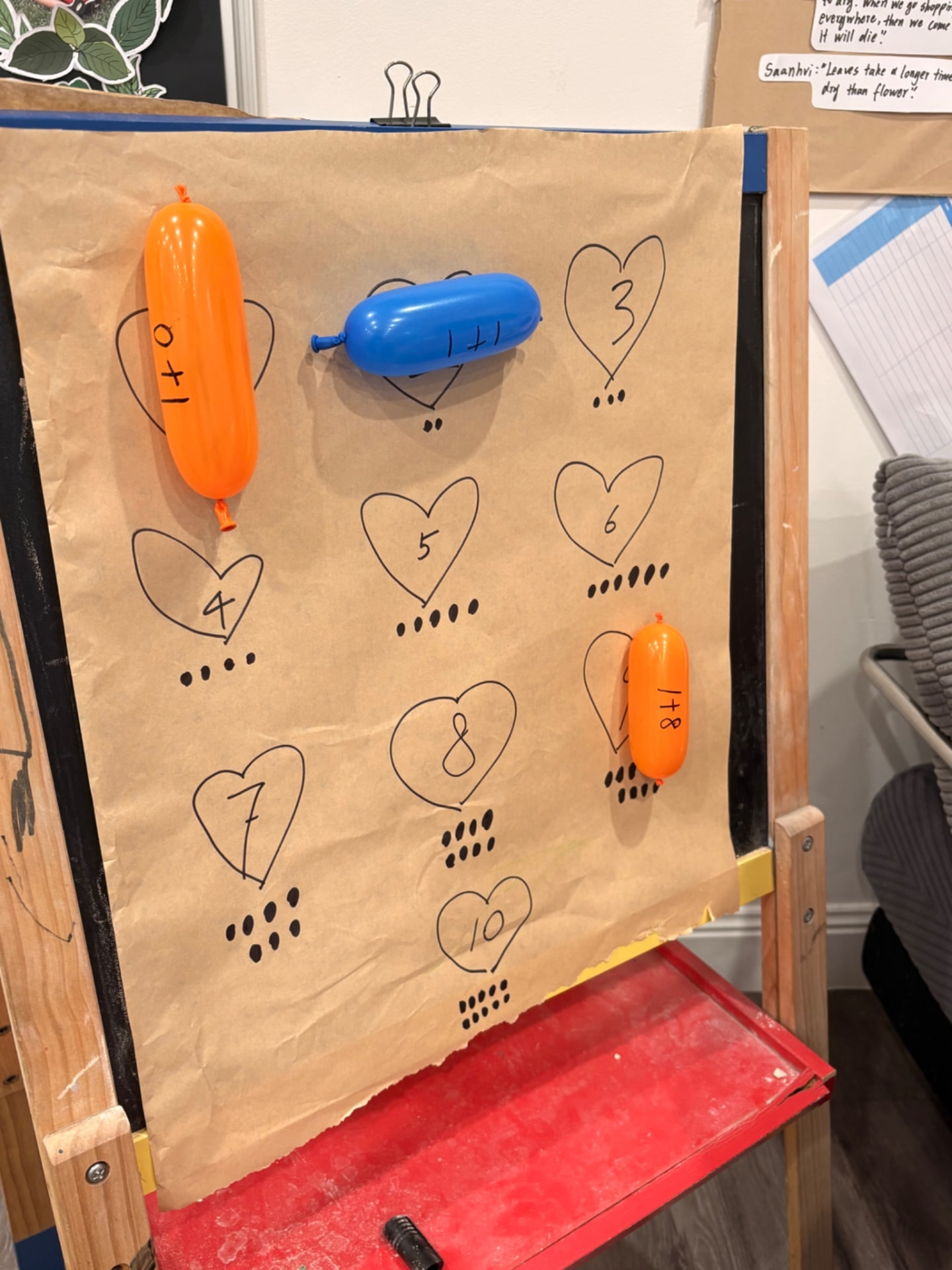 Our number chart – matching numerals to quantities