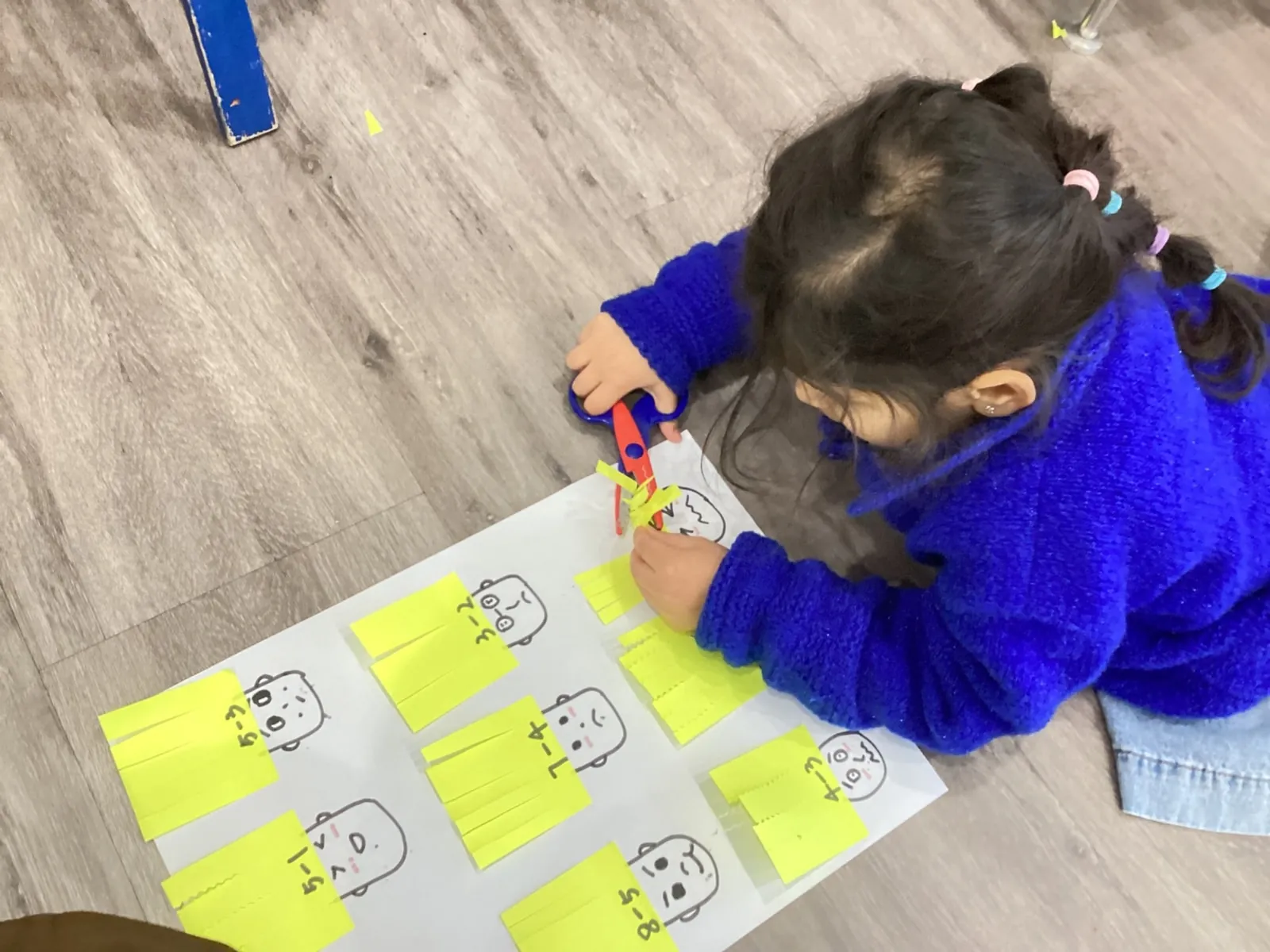 Hands-on subtraction – cutting and counting