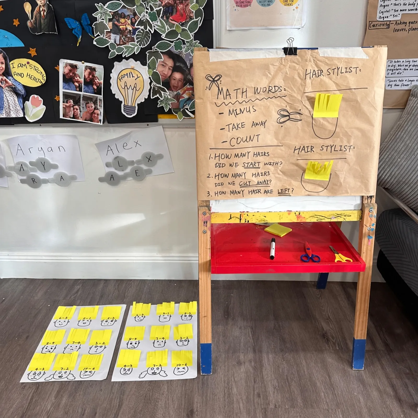 Math words in action – subtraction and counting
